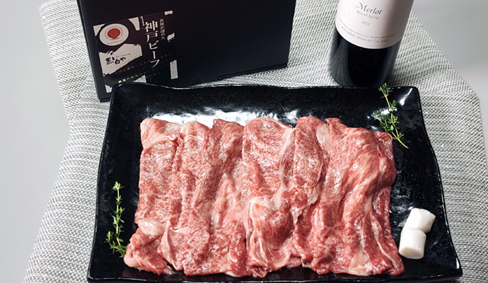 安曇野ワイナリー メルロ樽熟成/神戸牛肩ロースしゃぶしゃぶ